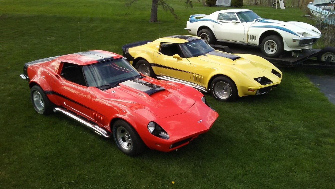 Joe's three Corvettes photographed together
